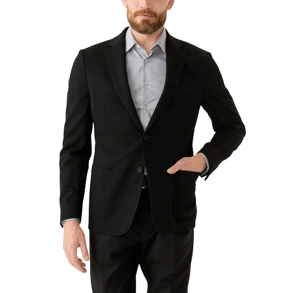 Calvin Klein Men's Black Slim-Fit Solid Knit Jacket Sport Coat Size 44R